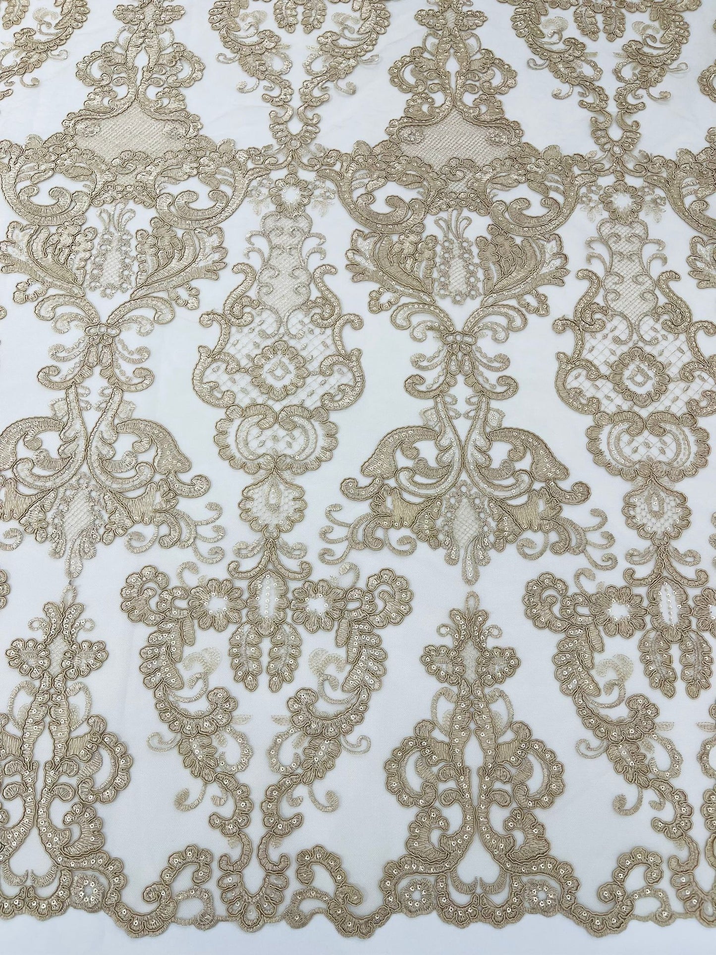 Damask Embroidered Lace Fabric 54” Wide| New Creations Fabric & Foam Inc. - New Creations Fabric & Foam Inc