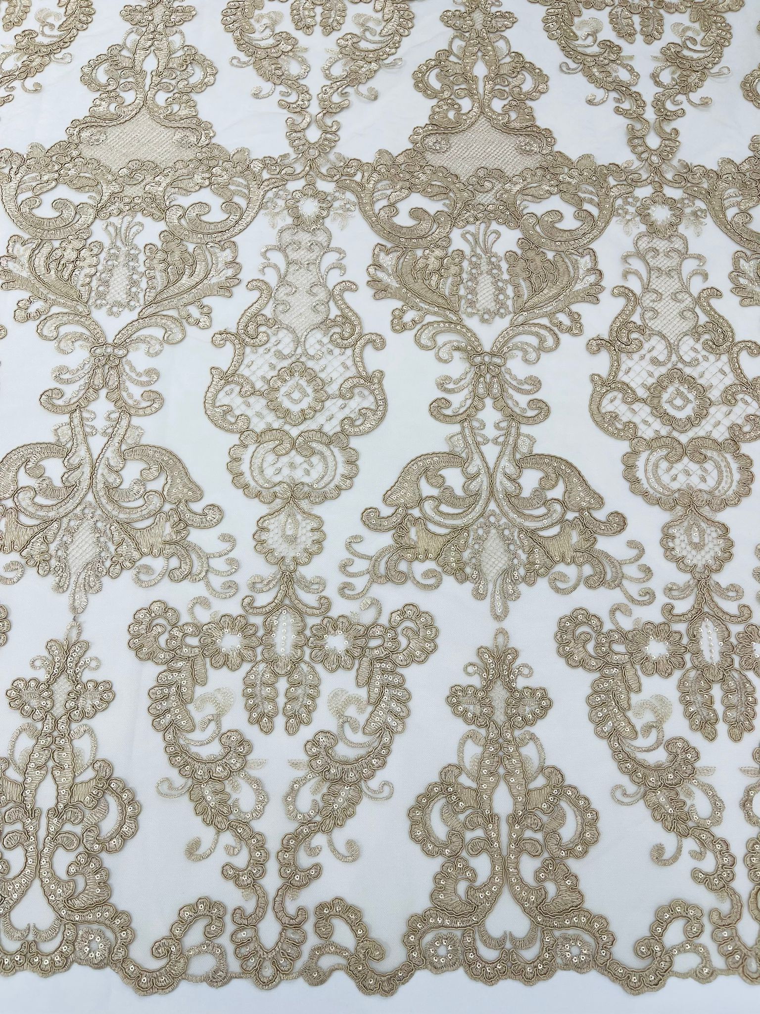 Damask Embroidered Lace Fabric 54” Wide| New Creations Fabric & Foam Inc. - New Creations Fabric & Foam Inc