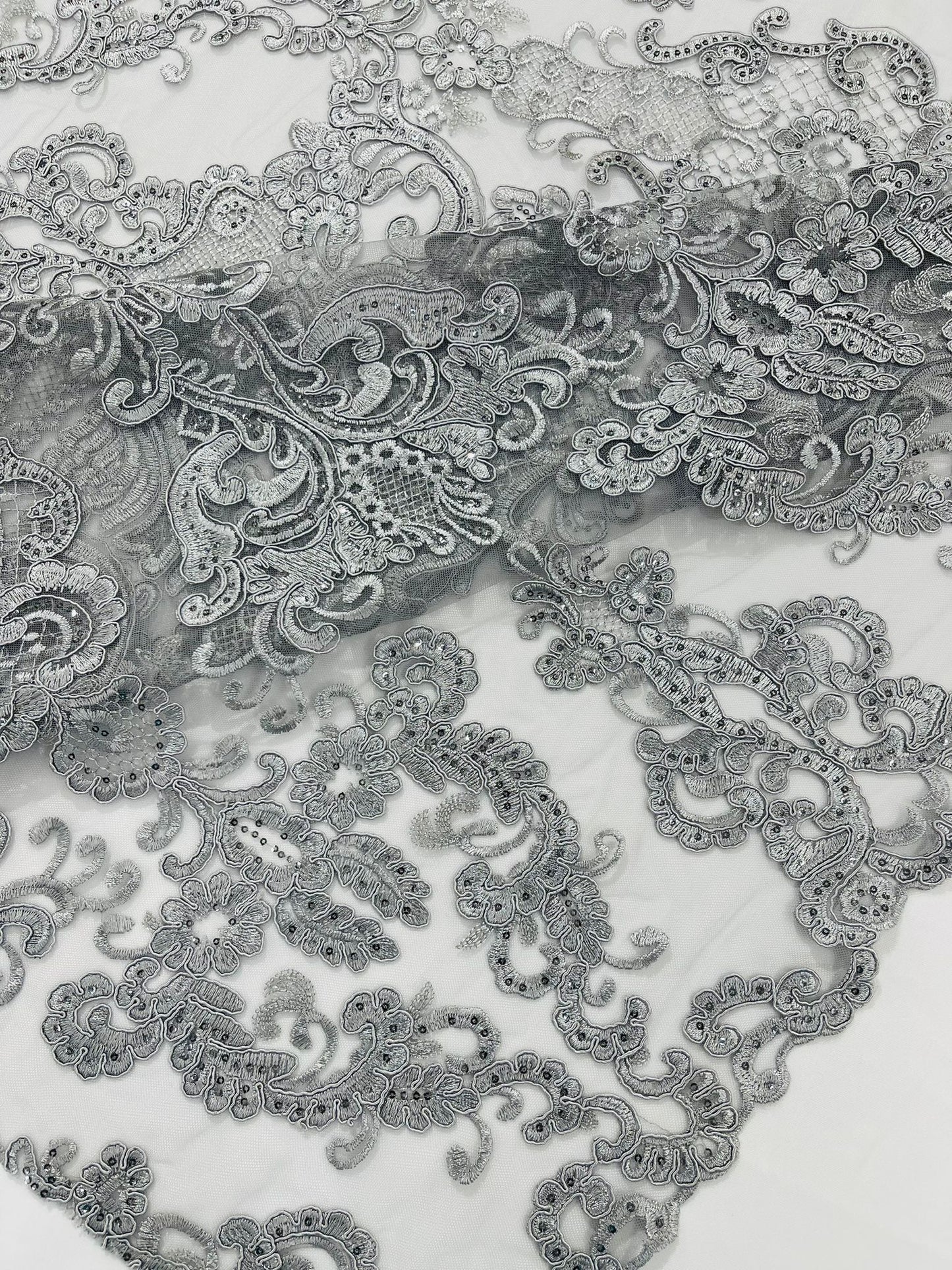 Damask Embroidered Lace Fabric 54” Wide| New Creations Fabric & Foam Inc. - New Creations Fabric & Foam Inc