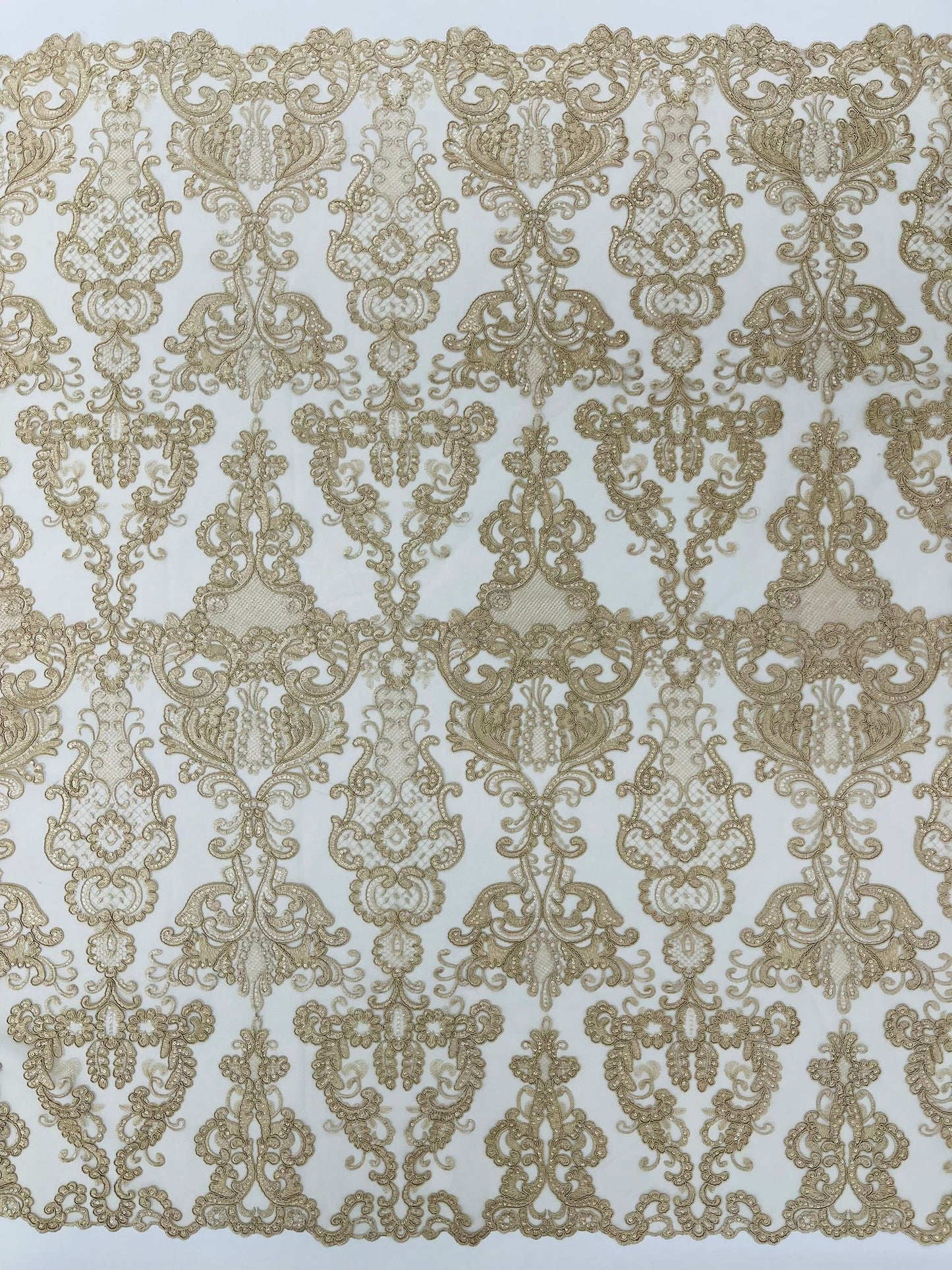 Damask Embroidered Lace Fabric 54” Wide| New Creations Fabric & Foam Inc. - New Creations Fabric & Foam Inc