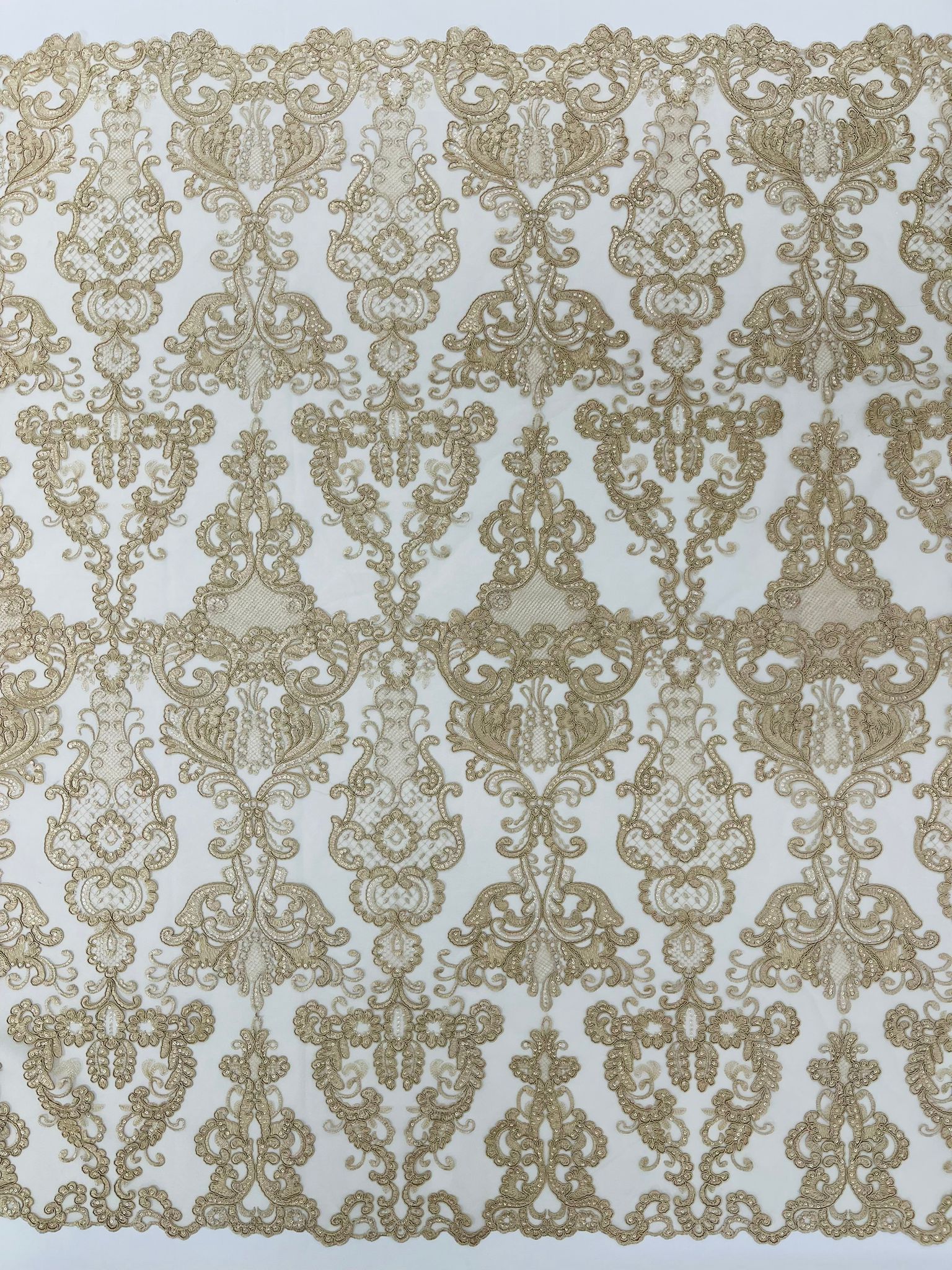 Damask Embroidered Lace Fabric 54” Wide| New Creations Fabric & Foam Inc. - New Creations Fabric & Foam Inc
