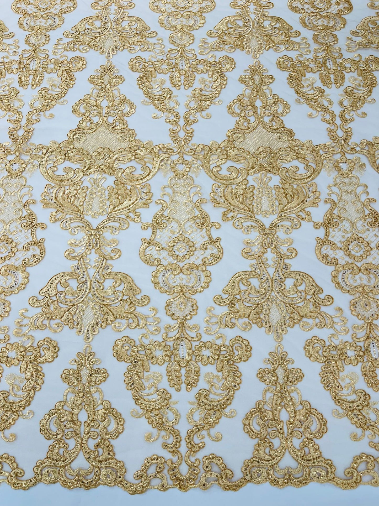 Damask Embroidered Lace Fabric 54” Wide| New Creations Fabric & Foam Inc. - New Creations Fabric & Foam Inc