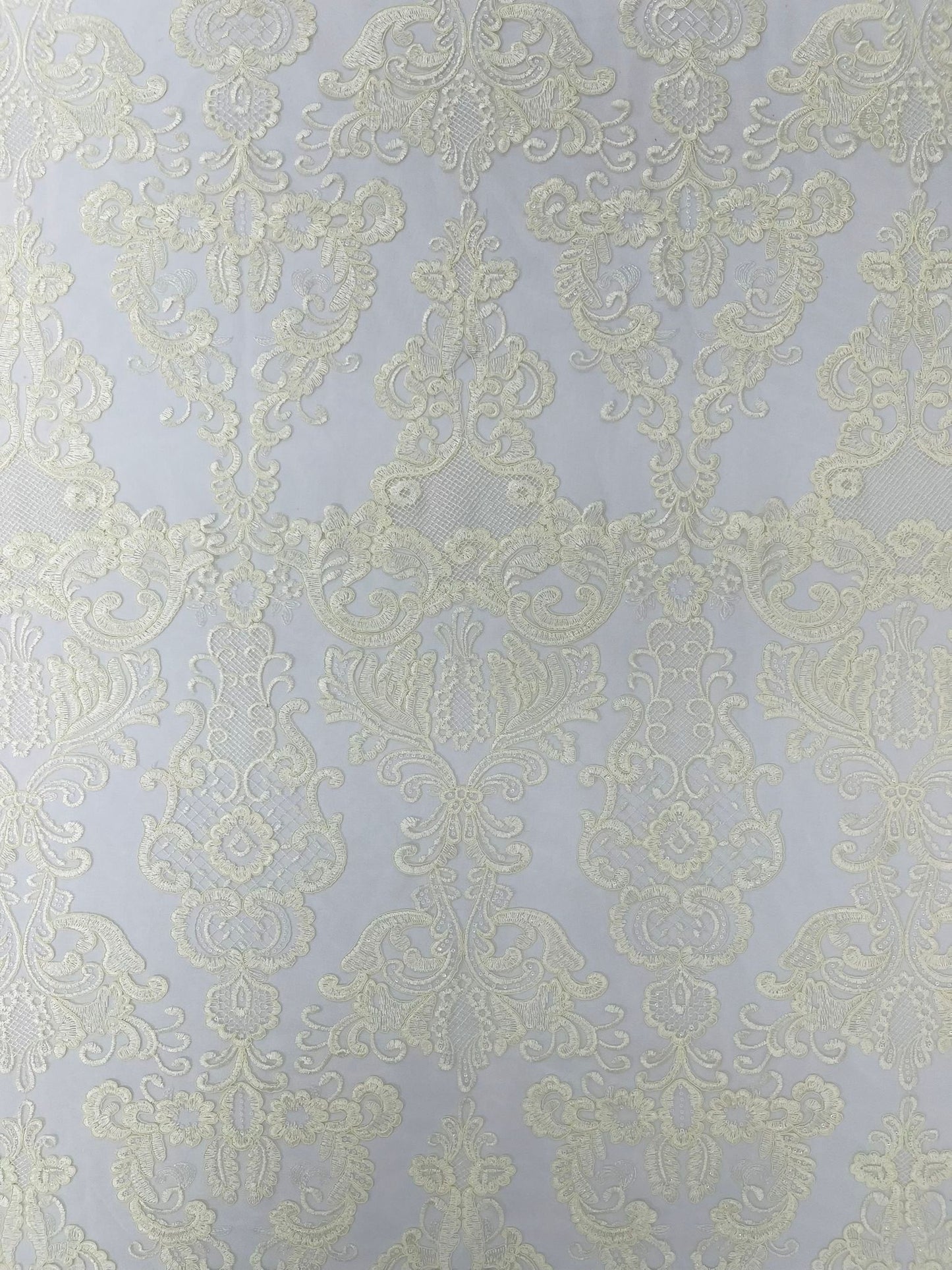 Damask Embroidered Lace Fabric 54” Wide| New Creations Fabric & Foam Inc. - New Creations Fabric & Foam Inc