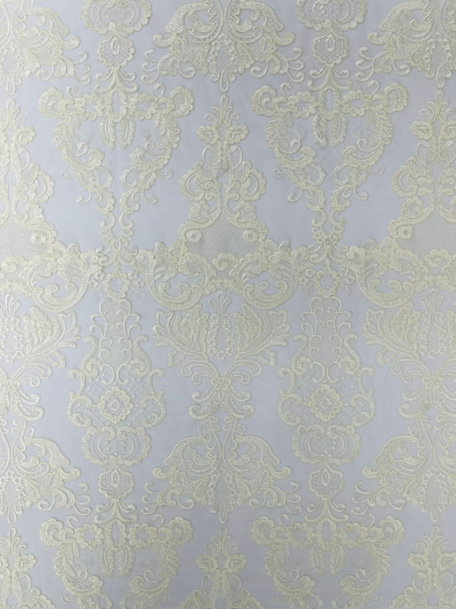 Damask Embroidered Lace Fabric 54” Wide| New Creations Fabric & Foam Inc. - New Creations Fabric & Foam Inc