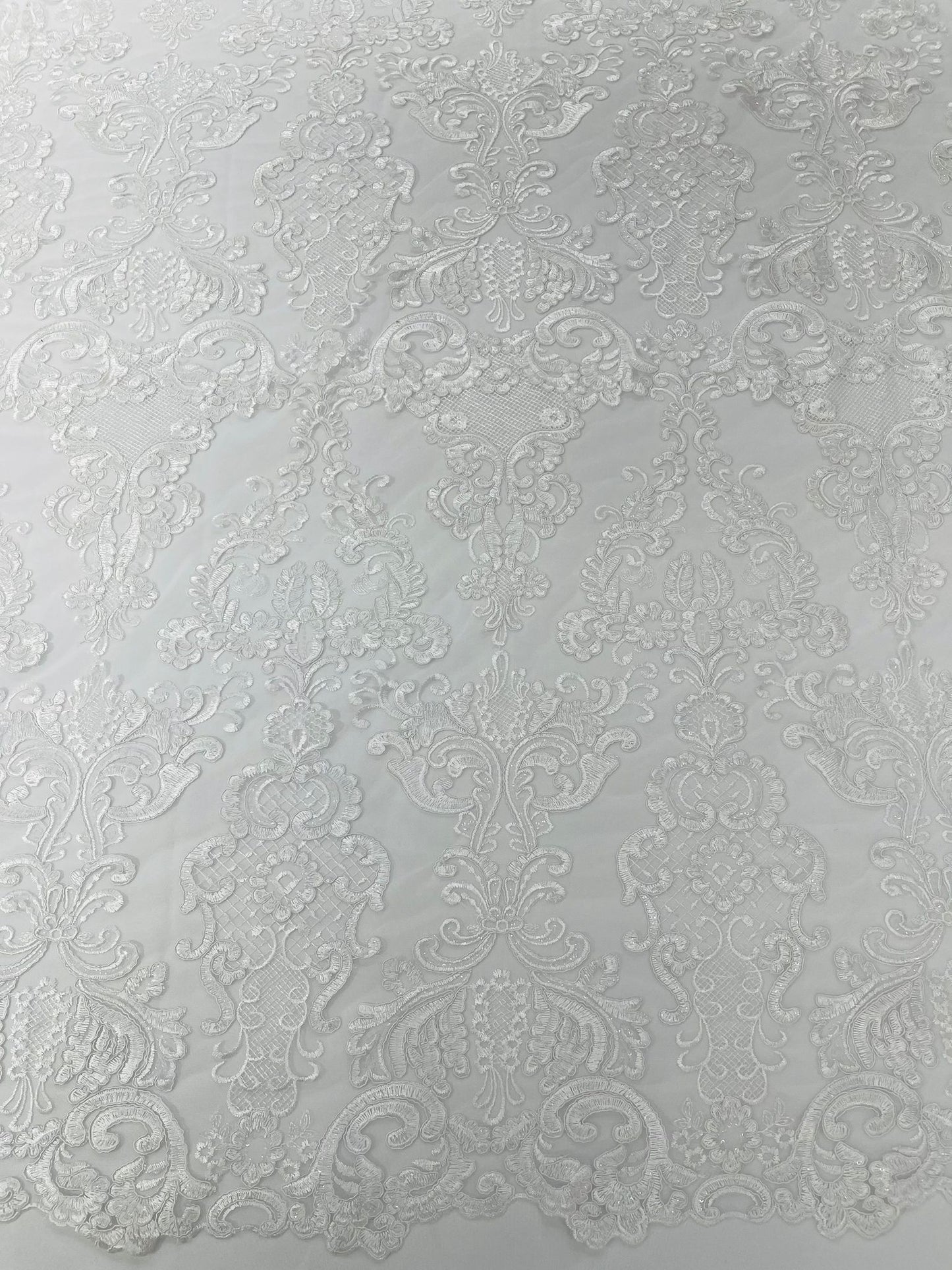 Damask Embroidered Lace Fabric 54” Wide| New Creations Fabric & Foam Inc. - New Creations Fabric & Foam Inc