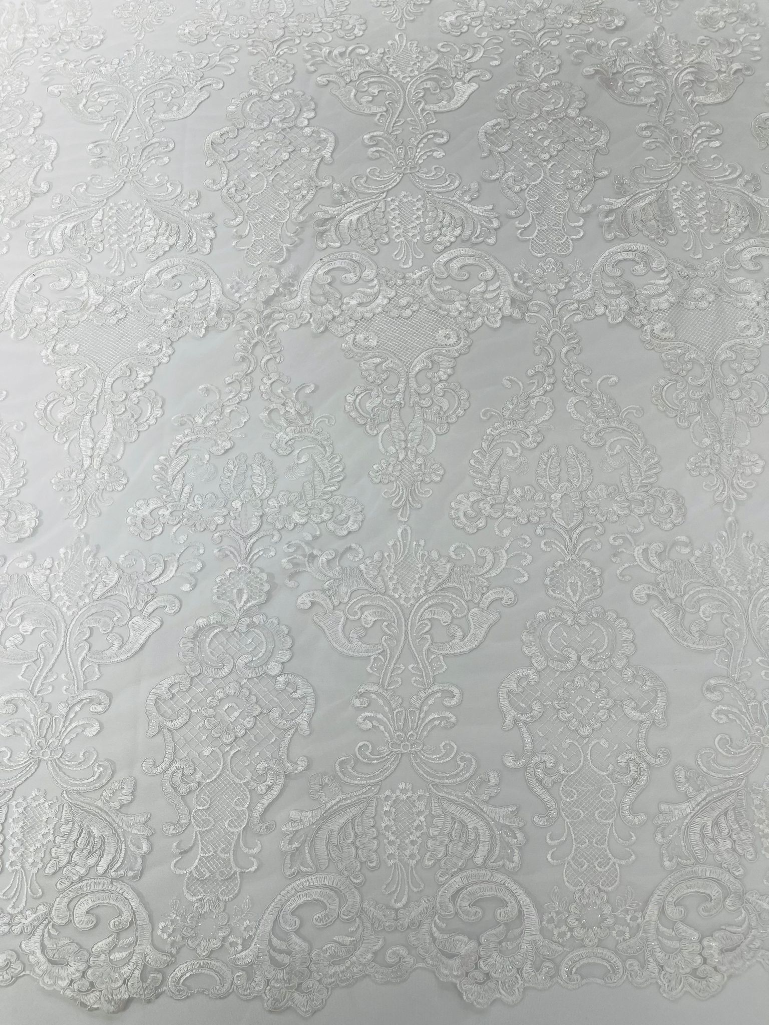 Damask Embroidered Lace Fabric 54” Wide| New Creations Fabric & Foam Inc. - New Creations Fabric & Foam Inc