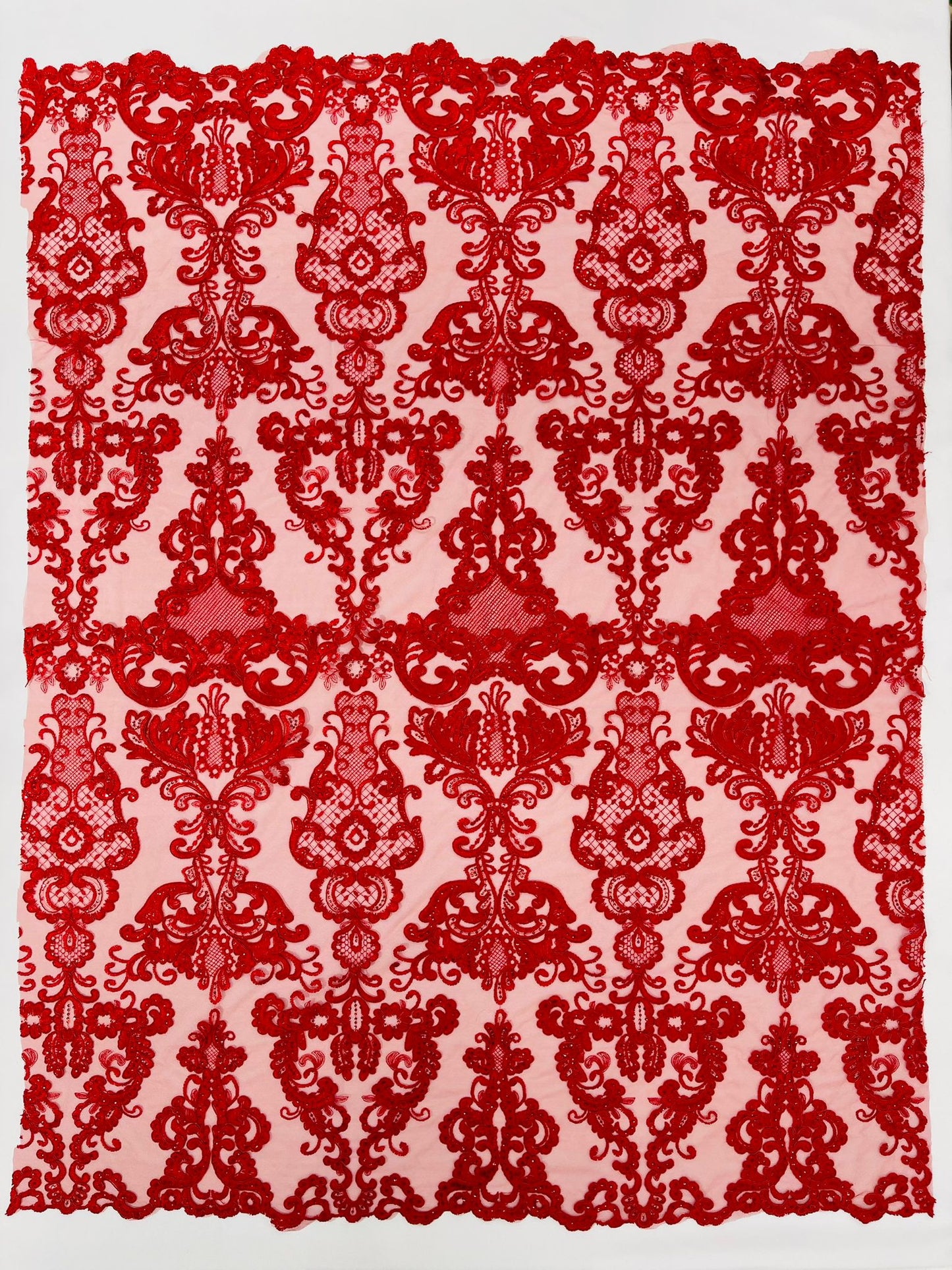 Damask Embroidered Lace Fabric 54” Wide| New Creations Fabric & Foam Inc. - New Creations Fabric & Foam Inc