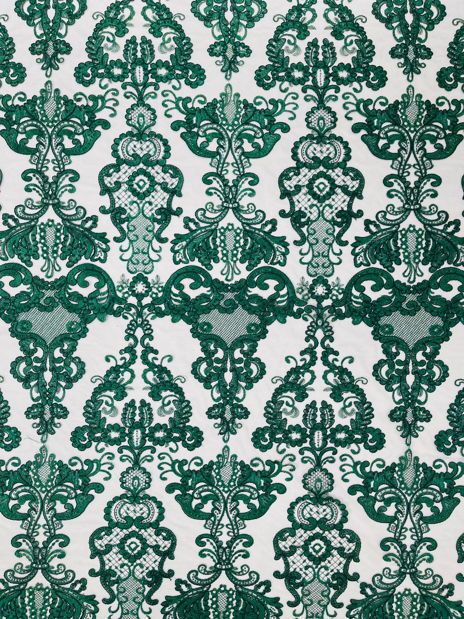 Damask Embroidered Lace Fabric 54” Wide| New Creations Fabric & Foam Inc. - New Creations Fabric & Foam Inc