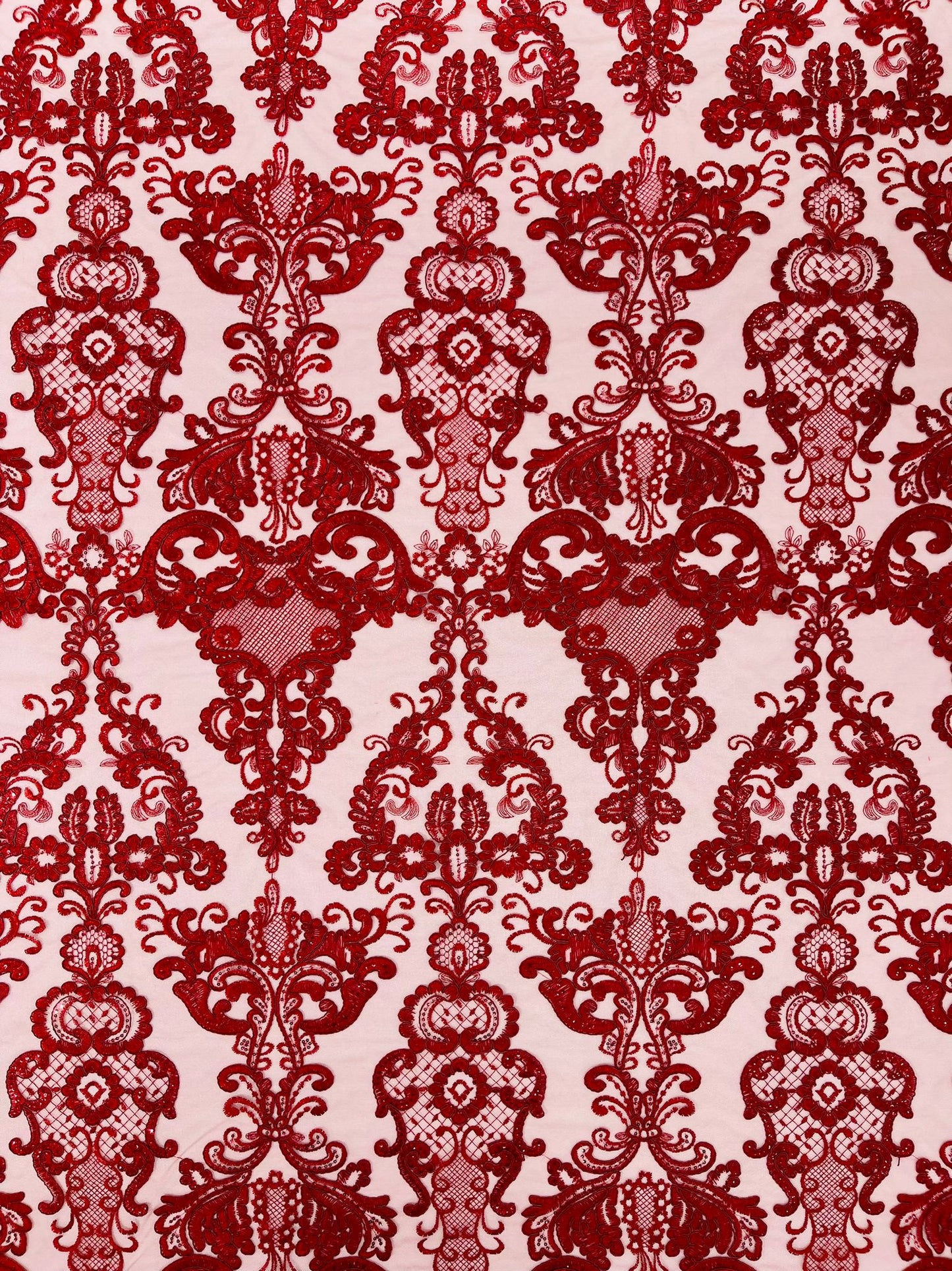 Damask Embroidered Lace Fabric 54” Wide| New Creations Fabric & Foam Inc. - New Creations Fabric & Foam Inc