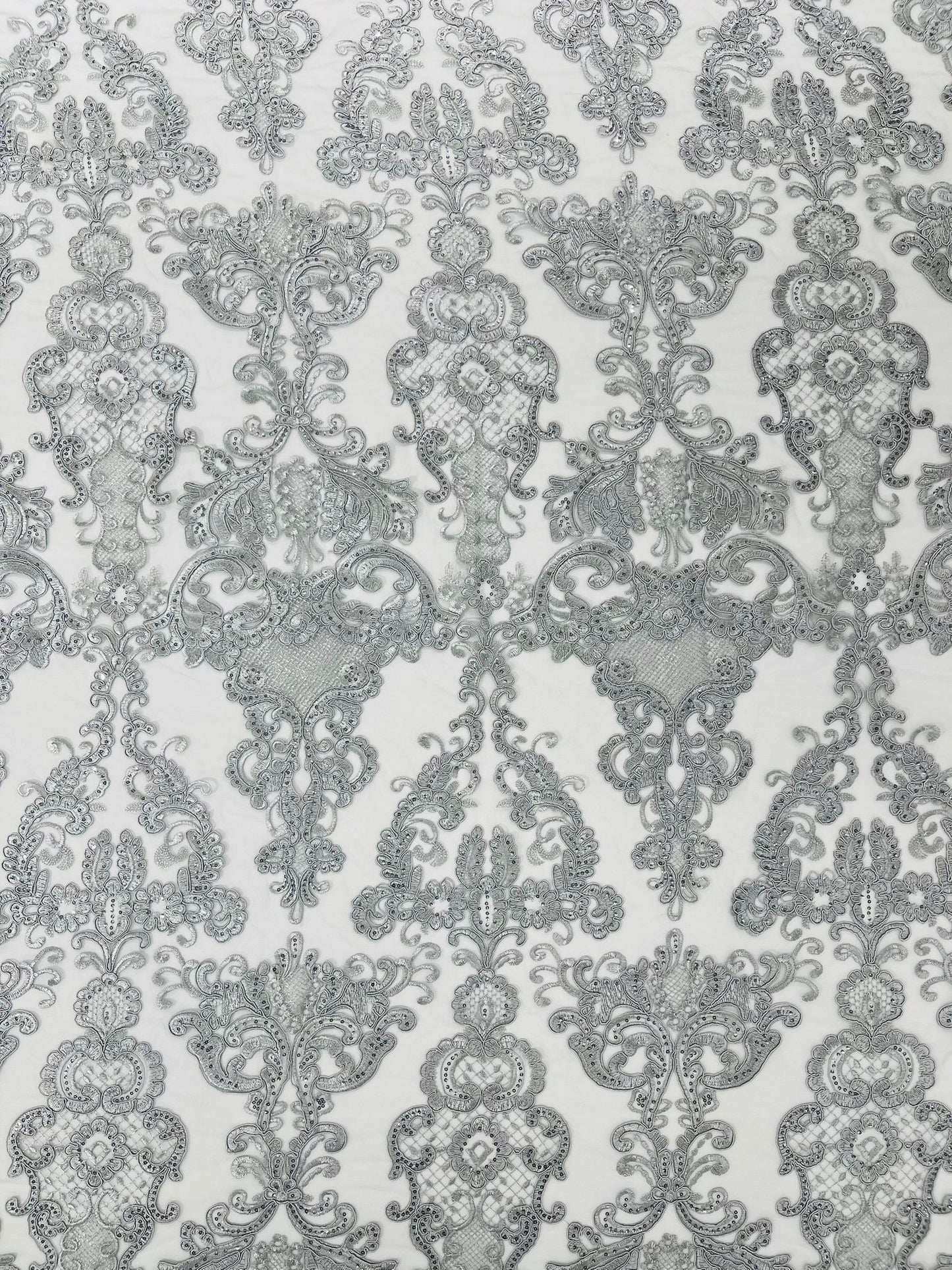 Damask Embroidered Lace Fabric 54” Wide| New Creations Fabric & Foam Inc. - New Creations Fabric & Foam Inc