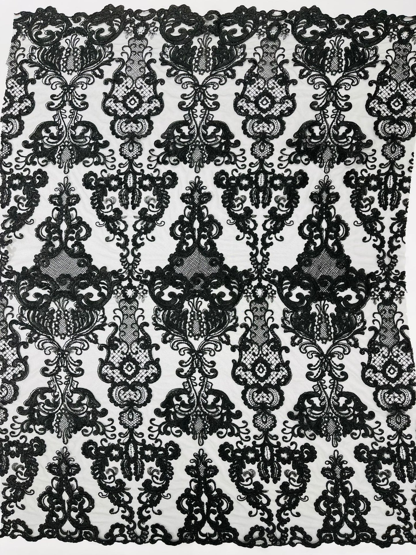 Damask Embroidered Lace Fabric 54” Wide| New Creations Fabric & Foam Inc. - New Creations Fabric & Foam Inc
