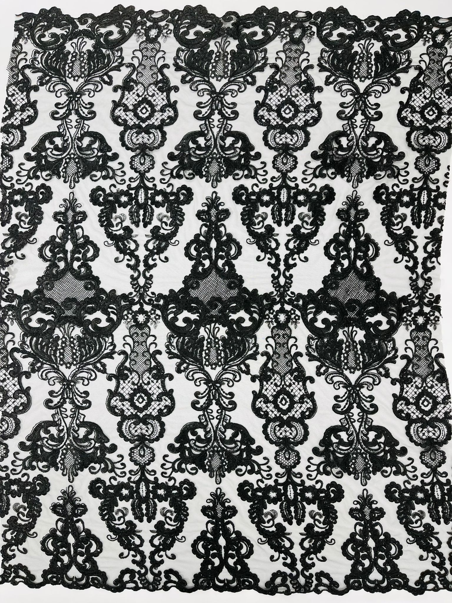 Damask Embroidered Lace Fabric 54” Wide| New Creations Fabric & Foam Inc. - New Creations Fabric & Foam Inc