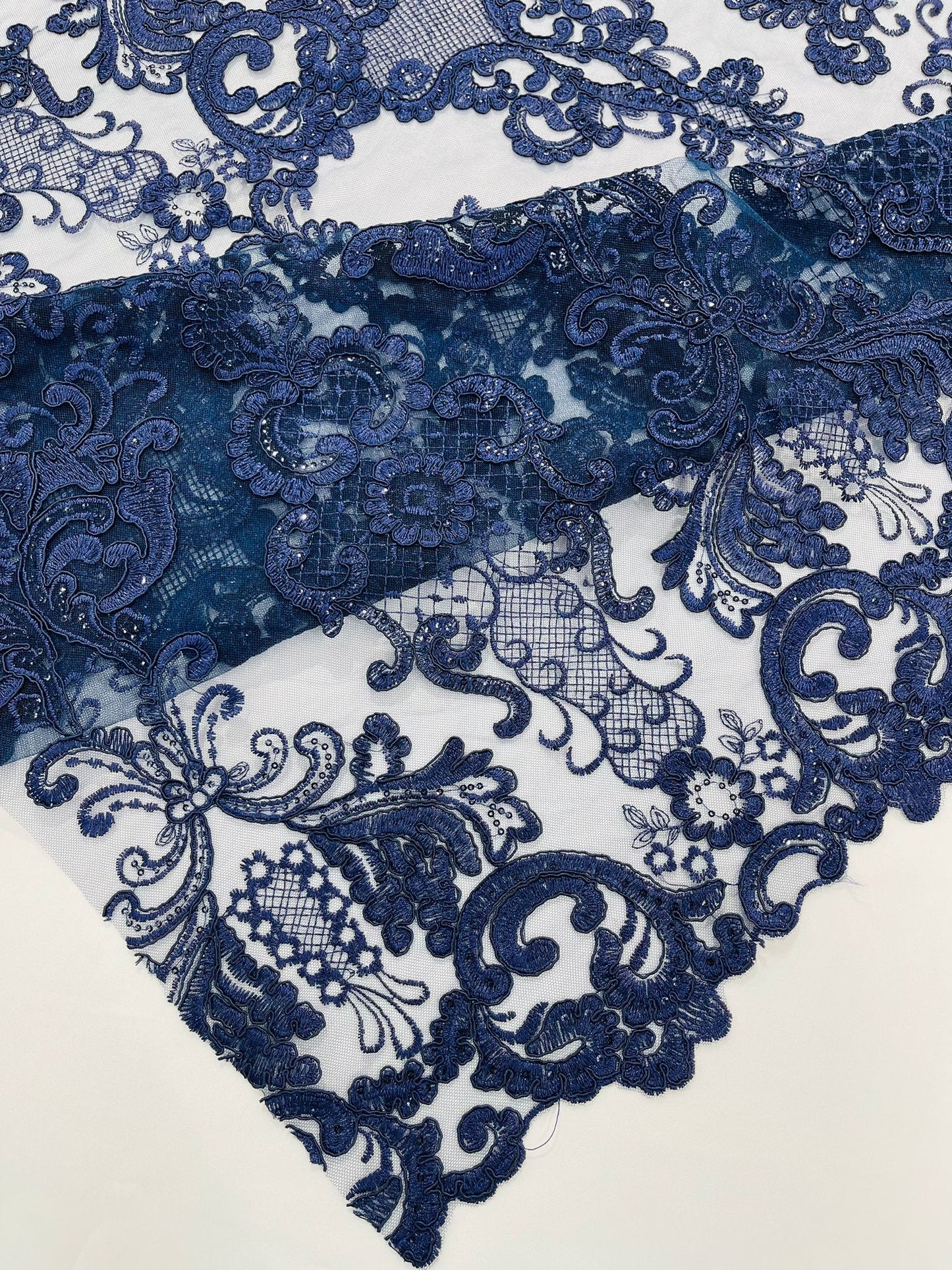 Damask Embroidered Lace Fabric 54” Wide| New Creations Fabric & Foam Inc. - New Creations Fabric & Foam Inc