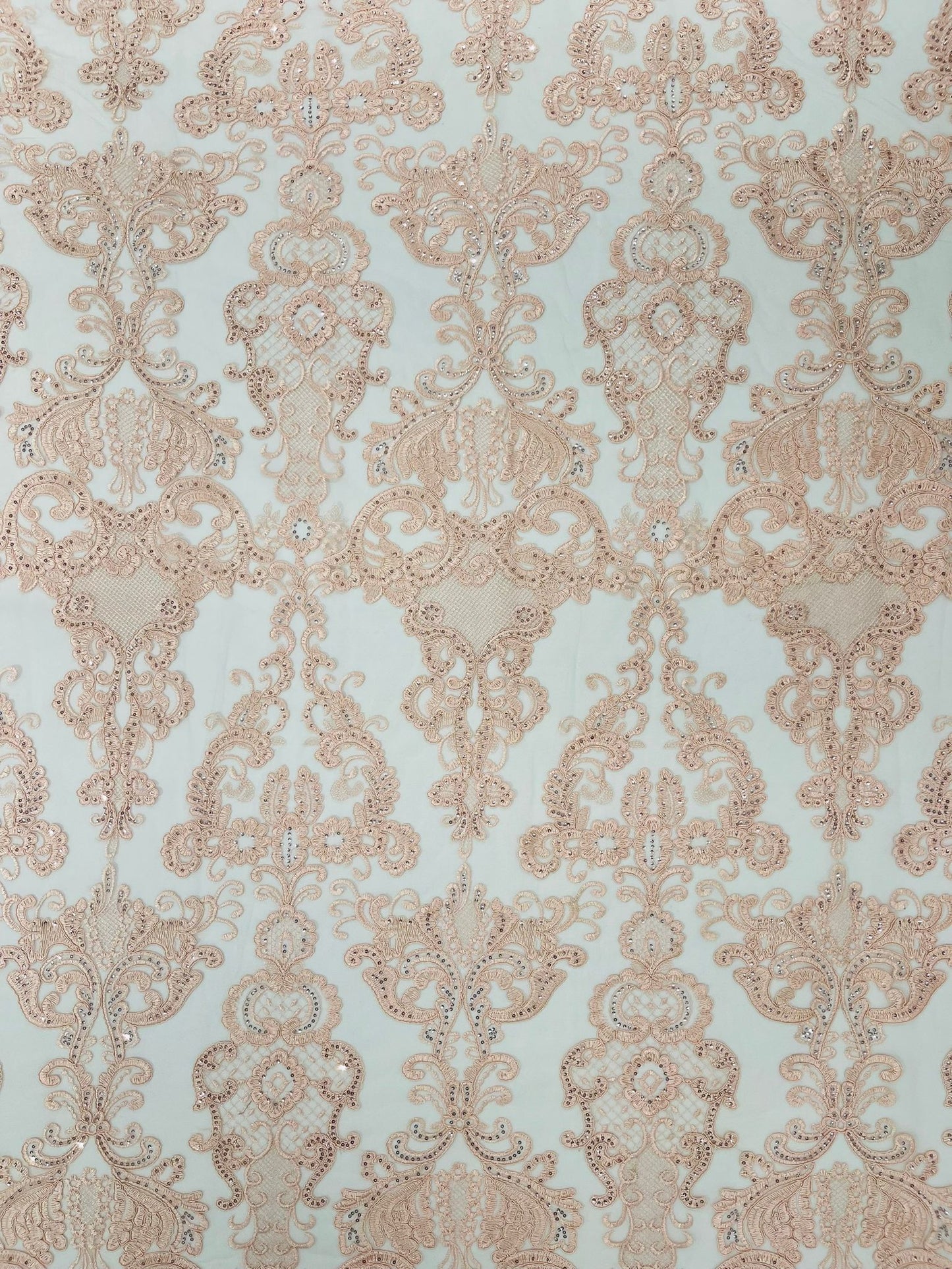 Damask Embroidered Lace Fabric 54” Wide| New Creations Fabric & Foam Inc. - New Creations Fabric & Foam Inc