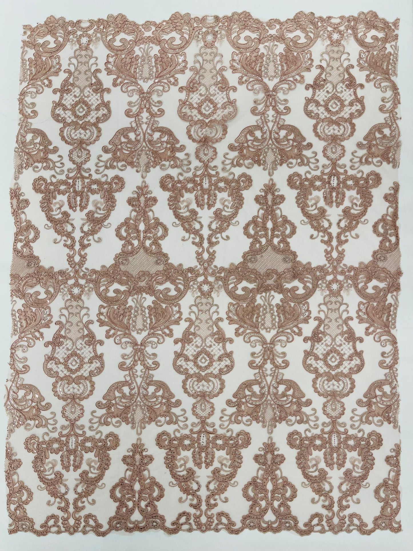 Damask Embroidered Lace Fabric 54” Wide| New Creations Fabric & Foam Inc. - New Creations Fabric & Foam Inc