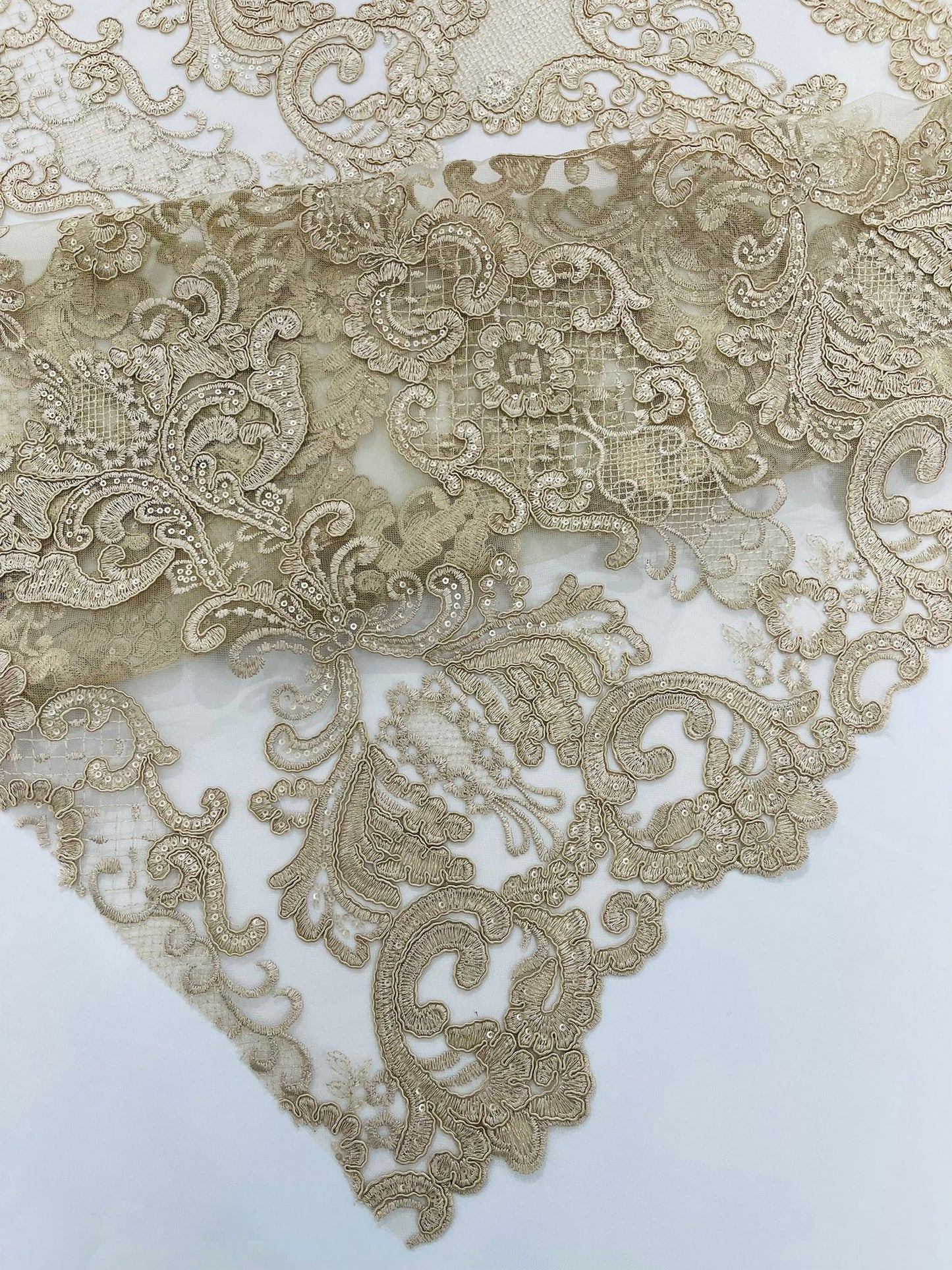 Damask Embroidered Lace Fabric 54” Wide| New Creations Fabric & Foam Inc. - New Creations Fabric & Foam Inc