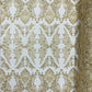 Damask Wing Design Embroidered Heavy Beaded Lace on 54" Mesh Fabric. - New Creations Fabric & Foam Inc