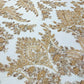 Damask Wing Design Embroidered Heavy Beaded Lace on 54" Mesh Fabric. - New Creations Fabric & Foam Inc
