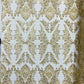 Damask Wing Design Embroidered Heavy Beaded Lace on 54" Mesh Fabric. - New Creations Fabric & Foam Inc