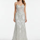 Damask Wing Design Embroidered Heavy Beaded Lace on 54" Mesh Fabric. - New Creations Fabric & Foam Inc
