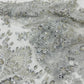 Damask Wing Design Embroidered Heavy Beaded Lace on 54" Mesh Fabric. - New Creations Fabric & Foam Inc