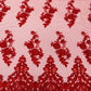 ELEGANT BEADED FLORAL LACE ON MESH FABRIC (By The Yard) - New Creations Fabric & Foam Inc