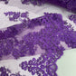 ELEGANT BEADED FLORAL LACE ON MESH FABRIC (By The Yard) - New Creations Fabric & Foam Inc