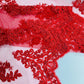 ELEGANT BEADED FLORAL LACE ON MESH FABRIC (By The Yard) - New Creations Fabric & Foam Inc