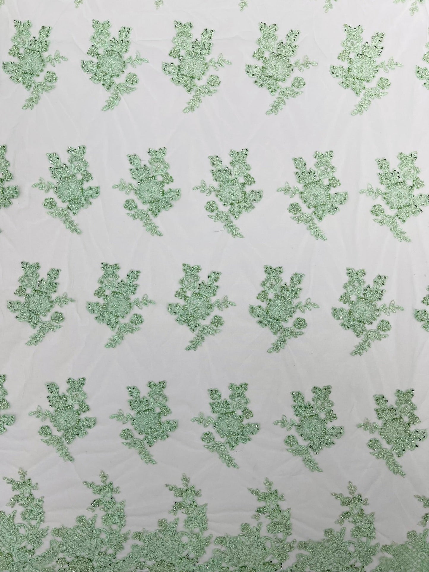 Eva Luxury Beaded Floral Lace 54” Wide| New Creations Fabric & Foam Inc. - New Creations Fabric & Foam Inc