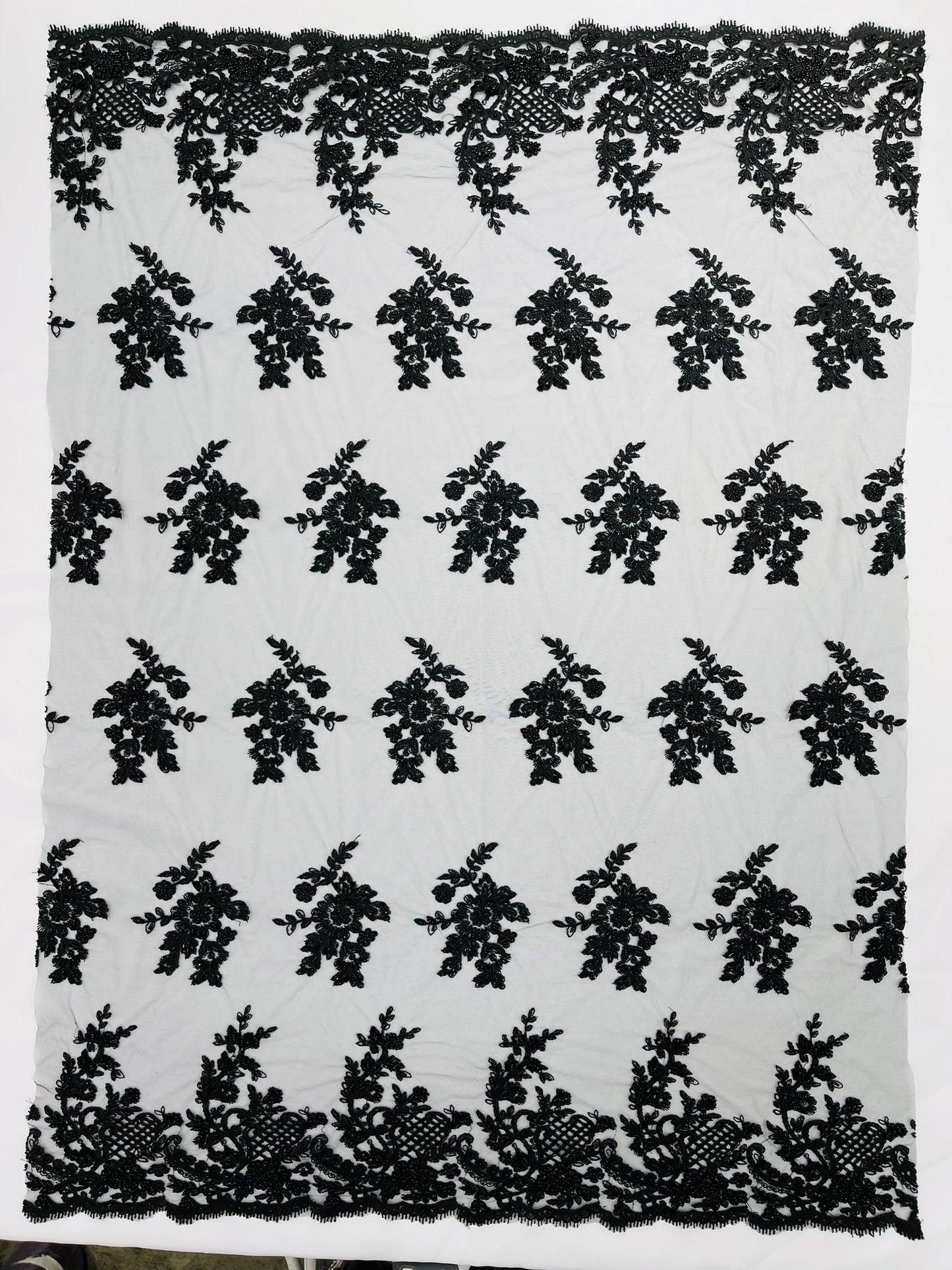 Eva Luxury Beaded Floral Lace 54” Wide| New Creations Fabric & Foam Inc. - New Creations Fabric & Foam Inc