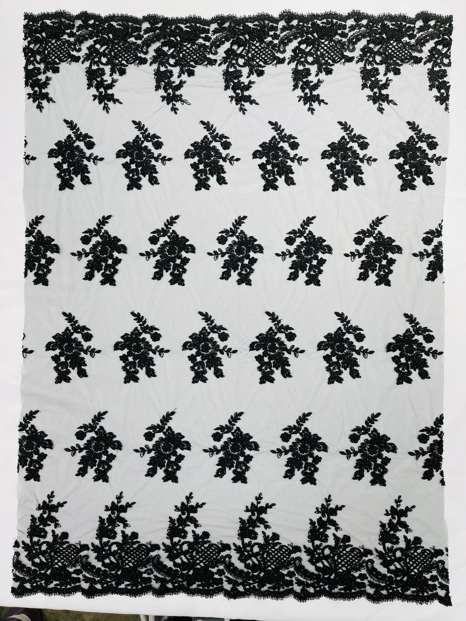 Eva Luxury Beaded Floral Lace 54” Wide| New Creations Fabric & Foam Inc. - New Creations Fabric & Foam Inc