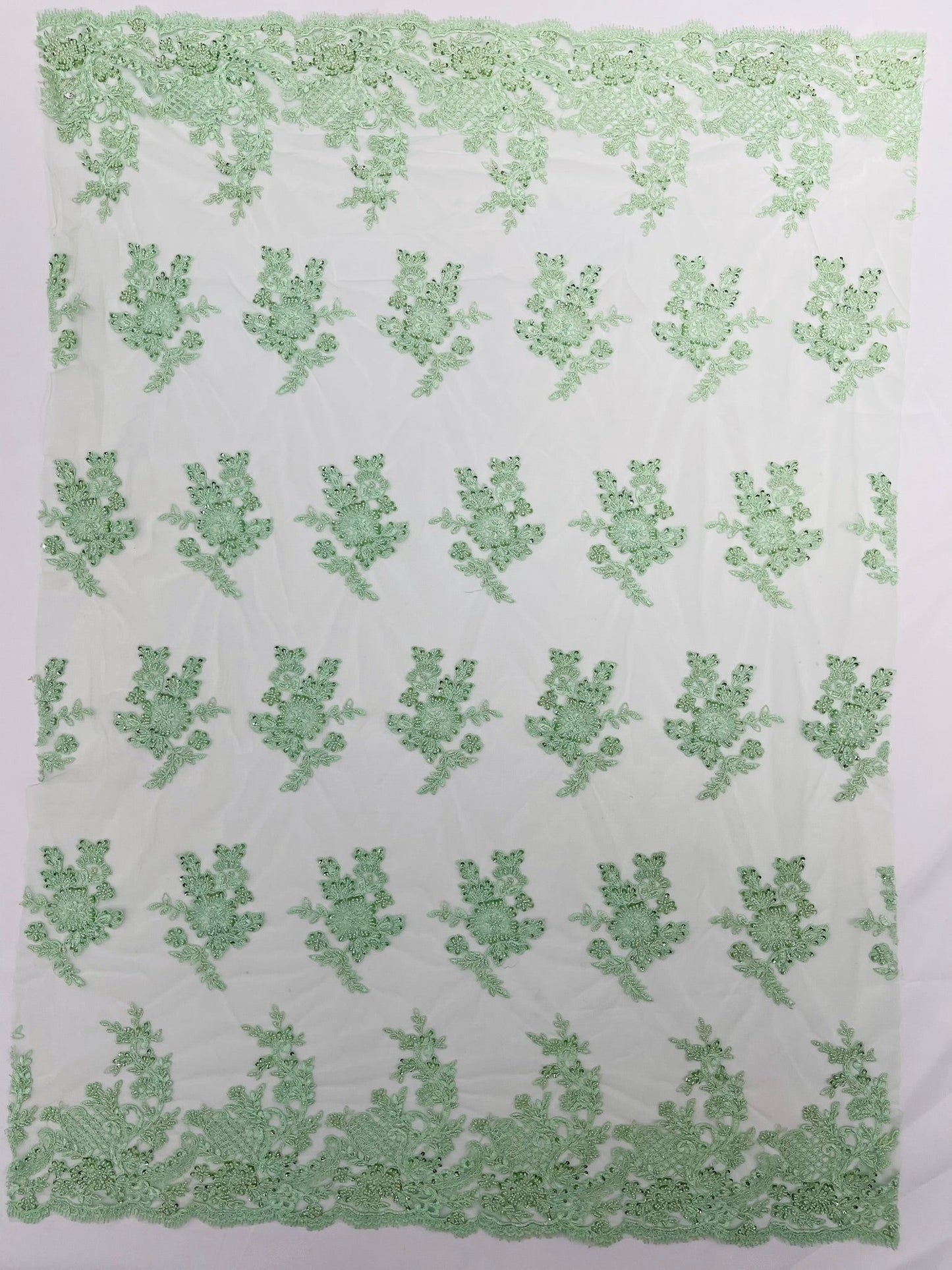 Eva Luxury Beaded Floral Lace 54” Wide| New Creations Fabric & Foam Inc. - New Creations Fabric & Foam Inc