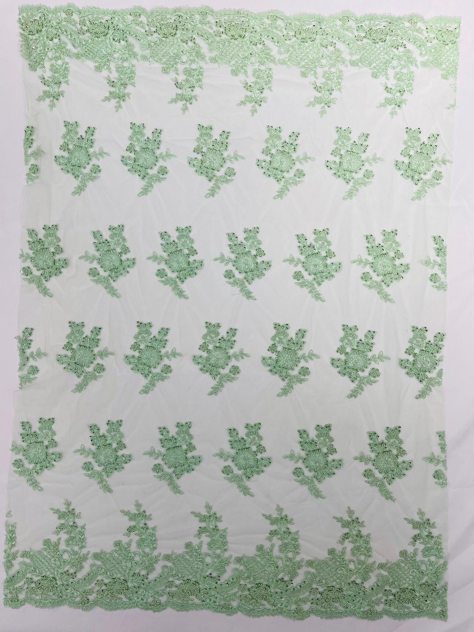 Eva Luxury Beaded Floral Lace 54” Wide| New Creations Fabric & Foam Inc. - New Creations Fabric & Foam Inc