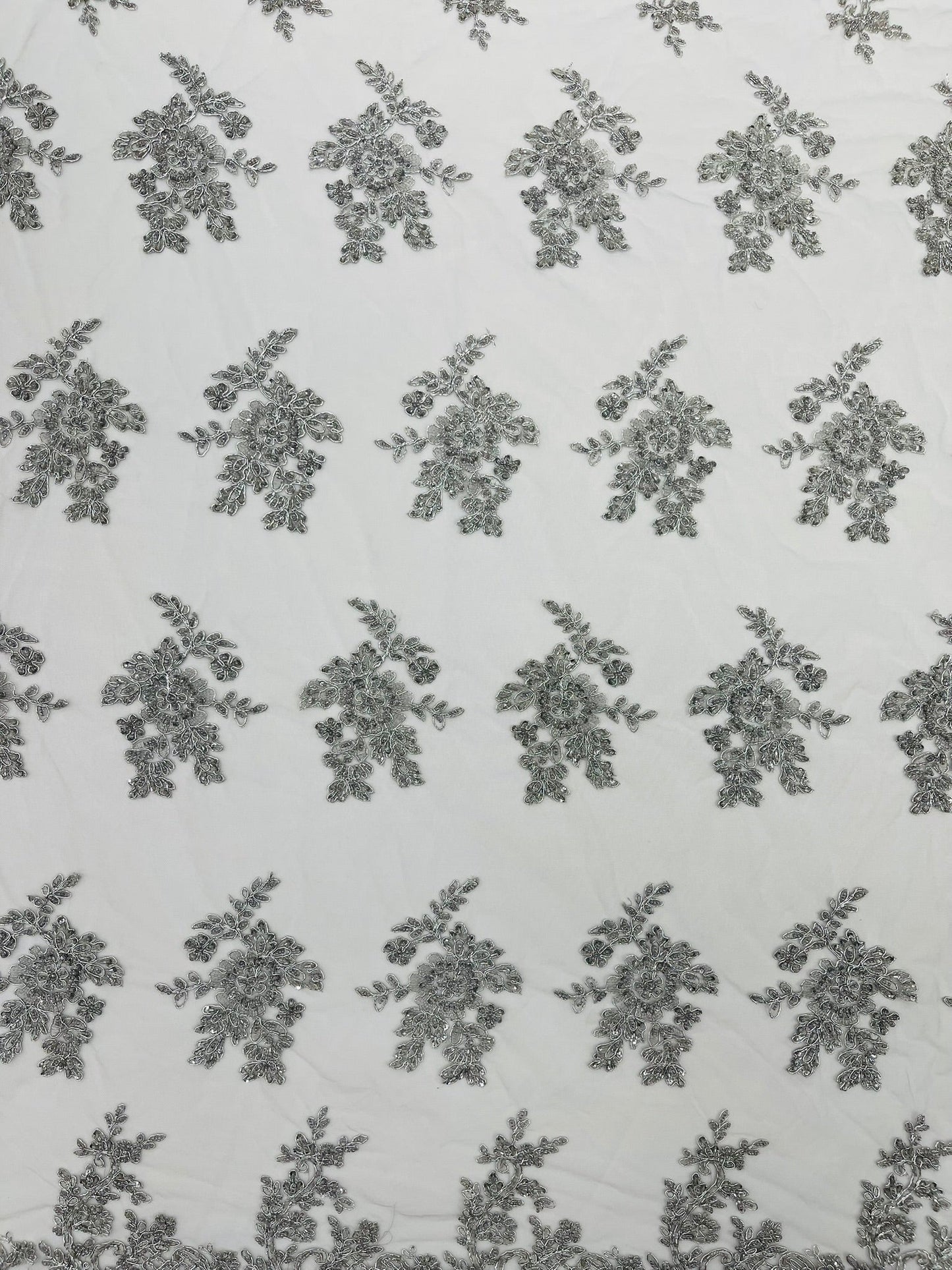 Eva Luxury Beaded Floral Lace 54” Wide| New Creations Fabric & Foam Inc. - New Creations Fabric & Foam Inc