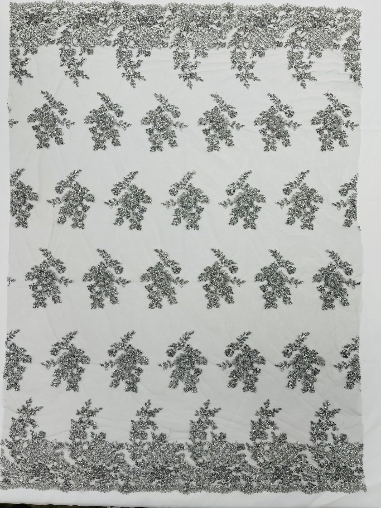 Eva Luxury Beaded Floral Lace 54” Wide| New Creations Fabric & Foam Inc. - New Creations Fabric & Foam Inc