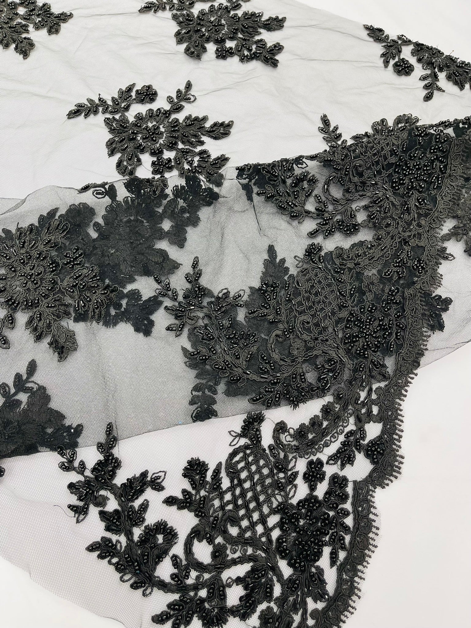 Eva Luxury Beaded Floral Lace 54” Wide| New Creations Fabric & Foam Inc. - New Creations Fabric & Foam Inc