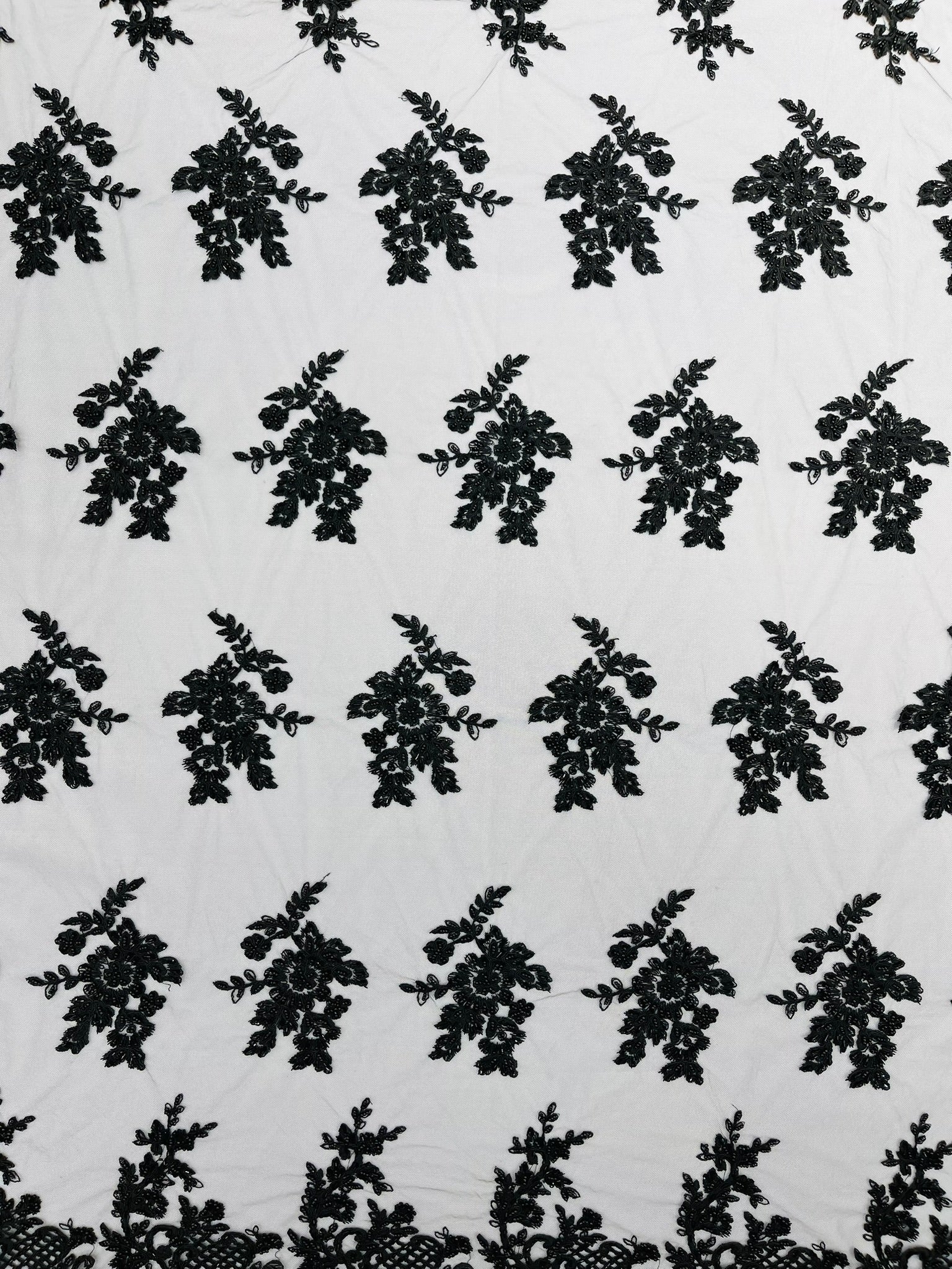 Eva Luxury Beaded Floral Lace 54” Wide| New Creations Fabric & Foam Inc. - New Creations Fabric & Foam Inc