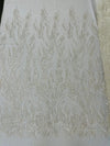 FANCY BEADED LACE ON MESH FABRIC (By The Yard) - New Creations Fabric & Foam Inc