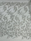 FASHION BEADED LACE ON GLITTER MESH FABRIC (By The Yard) - New Creations Fabric & Foam Inc