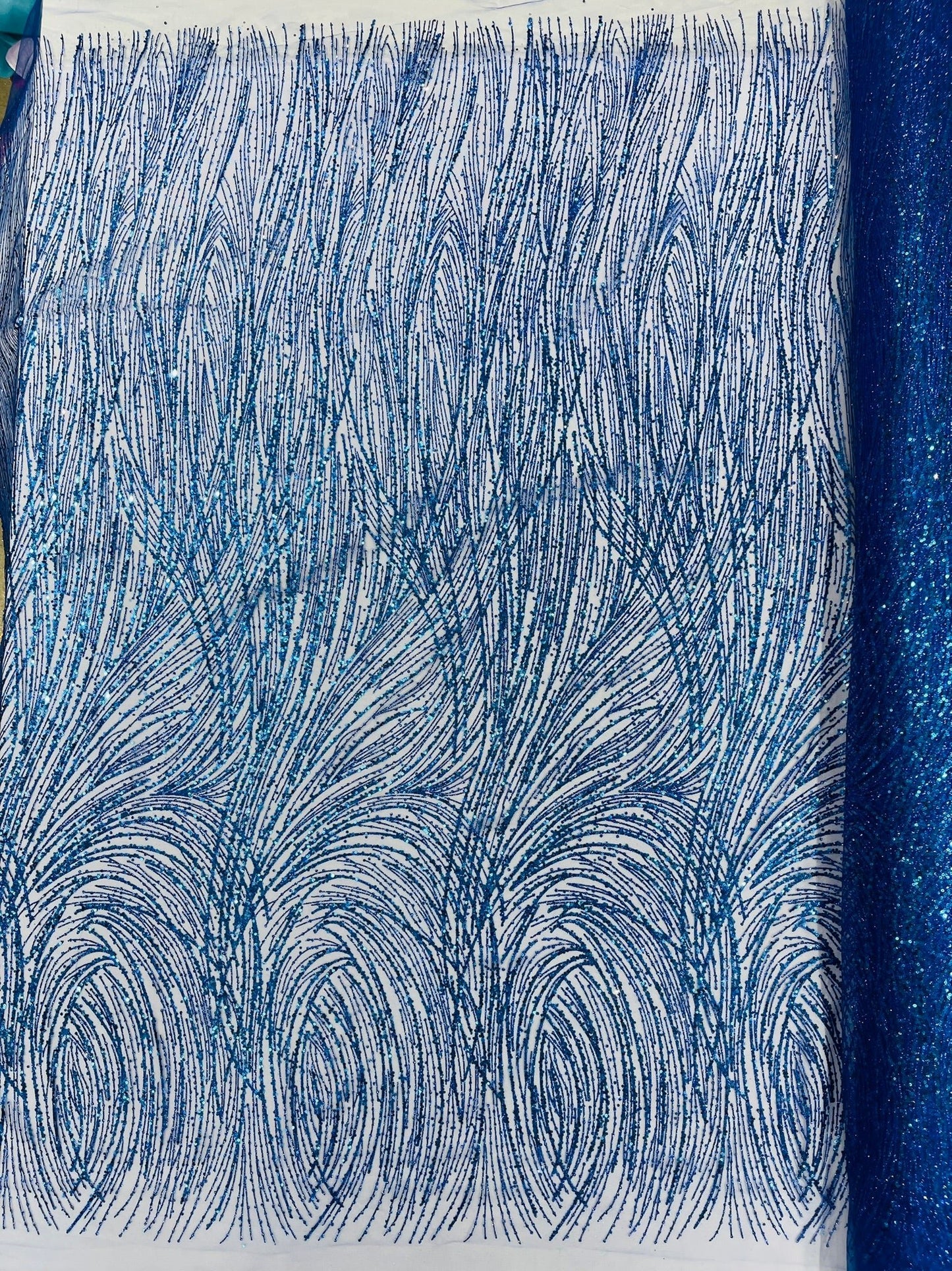 Fashion Glitter Design On A Mesh Lace Fabric| New Creations Fabric & Foam Inc. - New Creations Fabric & Foam Inc