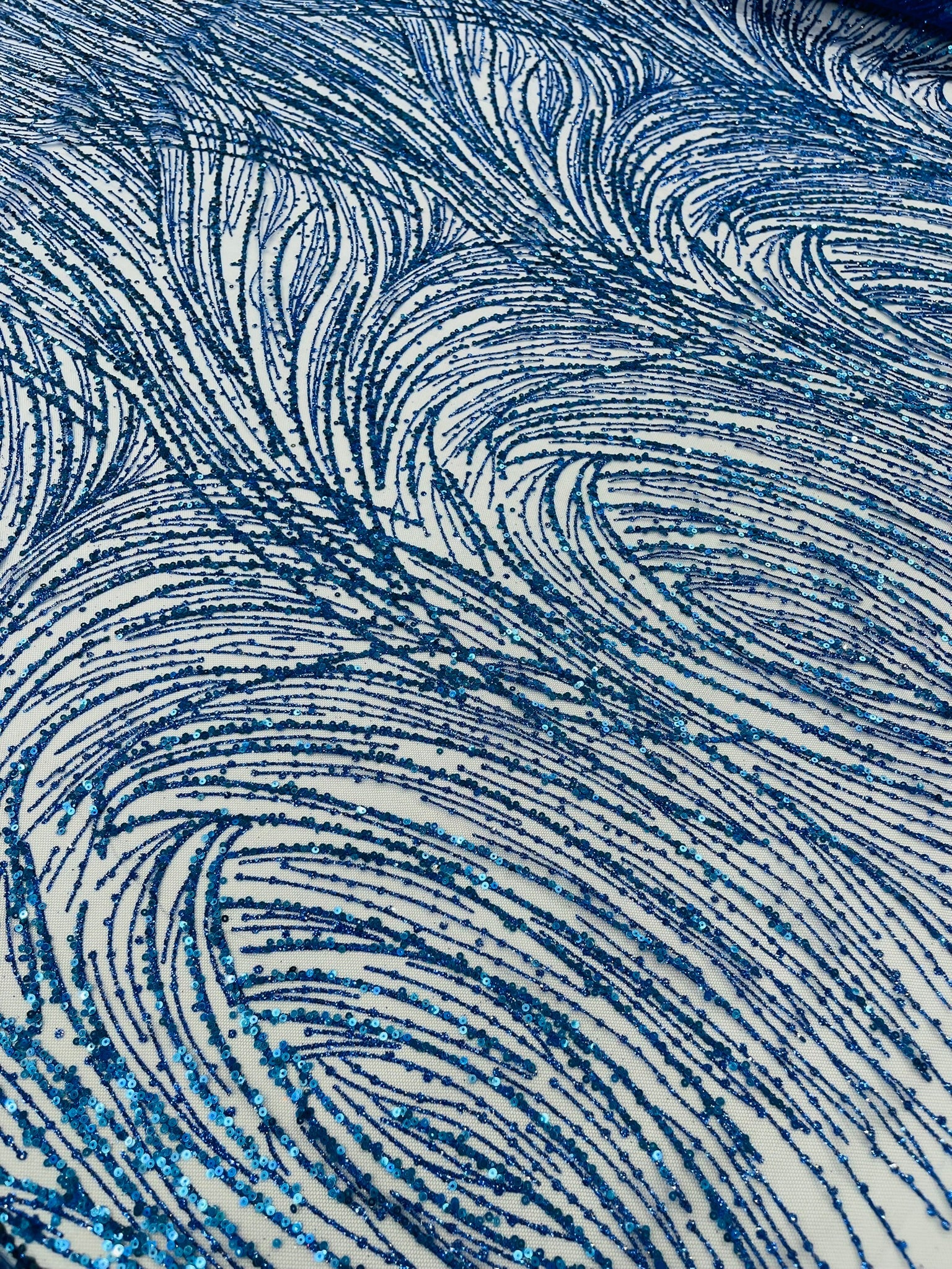 Fashion Glitter Design On A Mesh Lace Fabric| New Creations Fabric & Foam Inc. - New Creations Fabric & Foam Inc