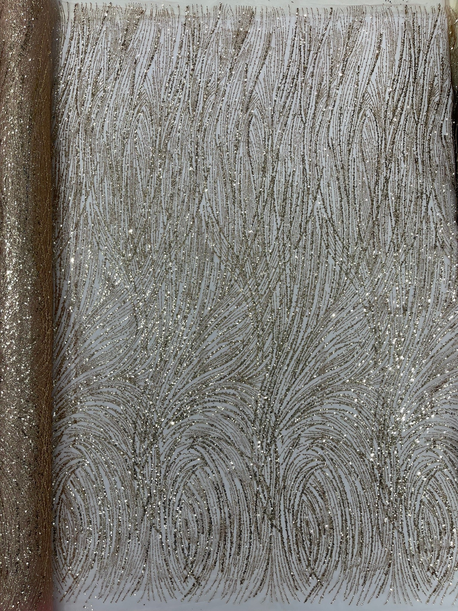 Fashion Glitter Design On A Mesh Lace Fabric| New Creations Fabric & Foam Inc. - New Creations Fabric & Foam Inc