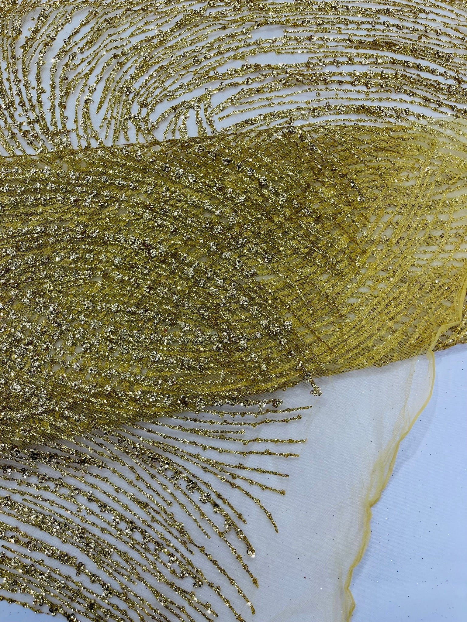 Fashion Glitter Design On A Mesh Lace Fabric| New Creations Fabric & Foam Inc. - New Creations Fabric & Foam Inc