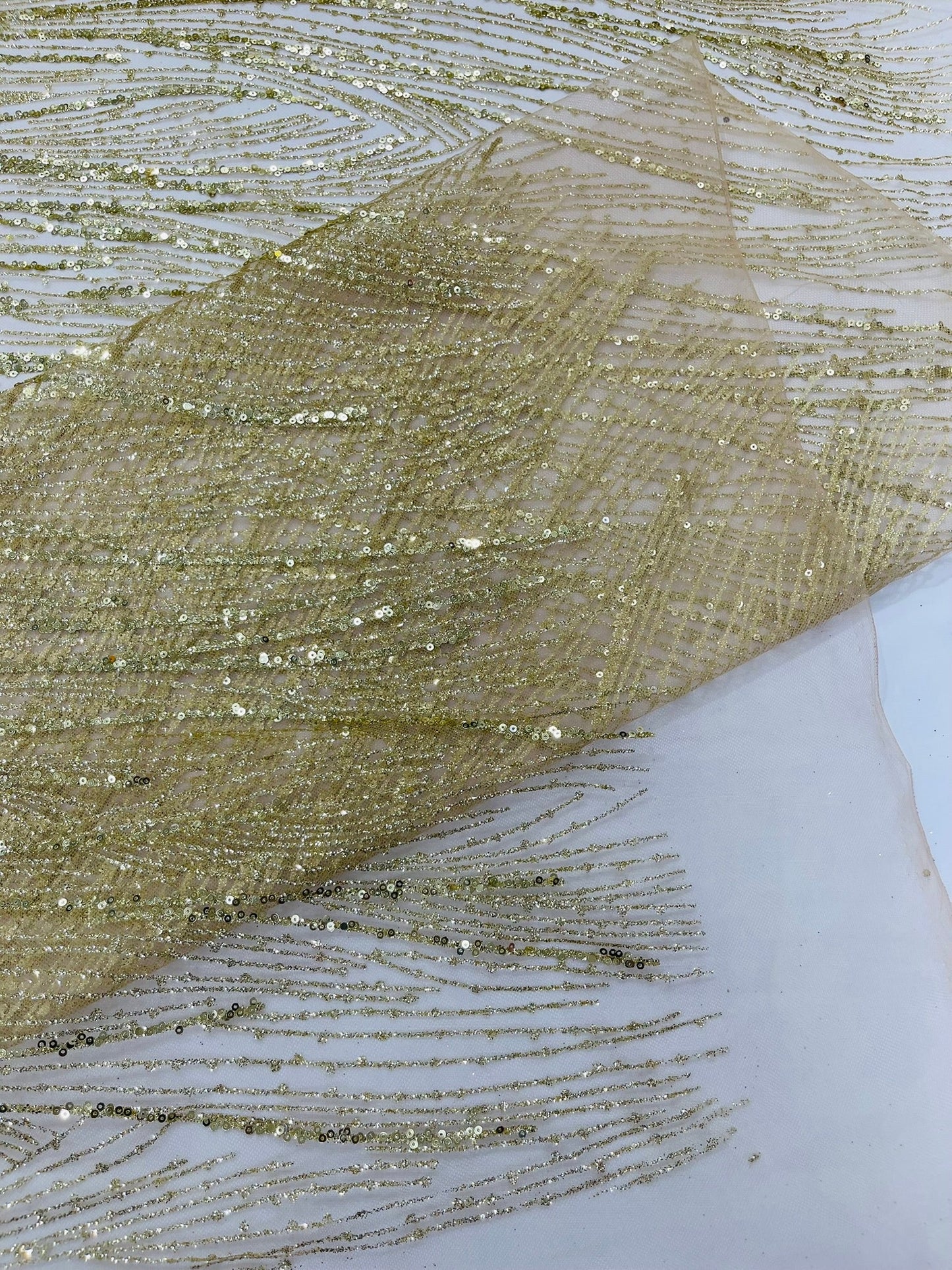 Fashion Glitter Design On A Mesh Lace Fabric| New Creations Fabric & Foam Inc. - New Creations Fabric & Foam Inc