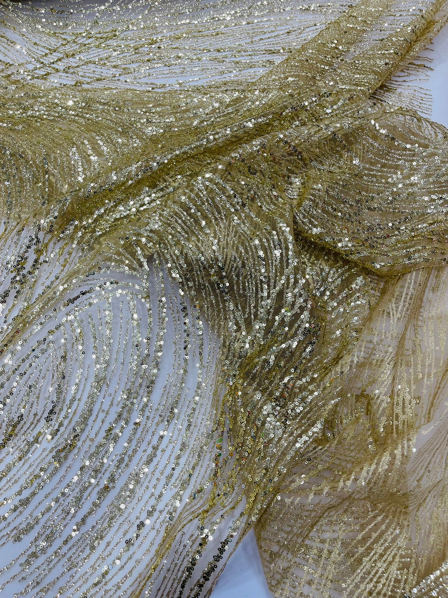 Fashion Glitter Design On A Mesh Lace Fabric| New Creations Fabric & Foam Inc. - New Creations Fabric & Foam Inc