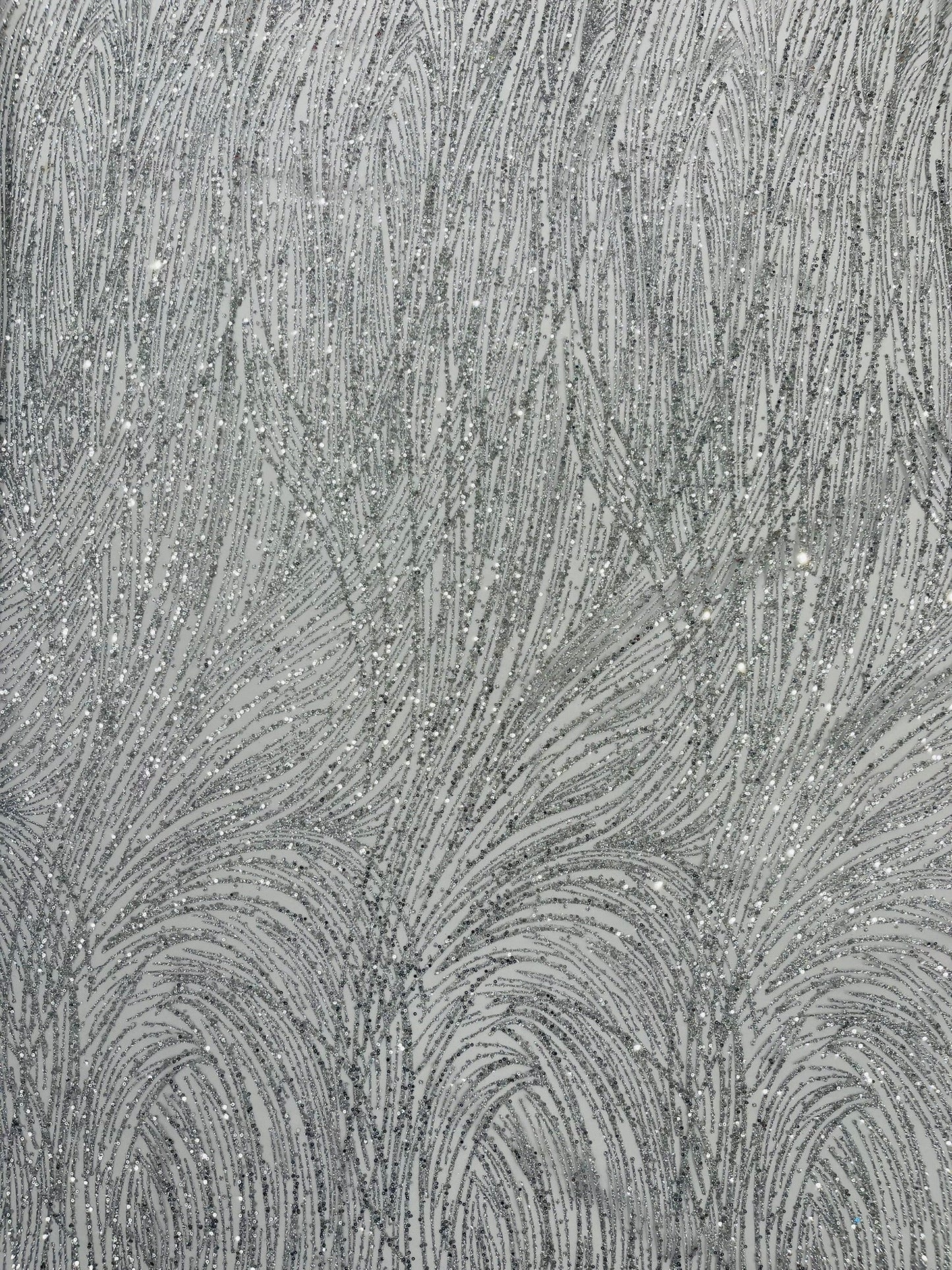 Fashion Glitter Design On A Mesh Lace Fabric| New Creations Fabric & Foam Inc. - New Creations Fabric & Foam Inc