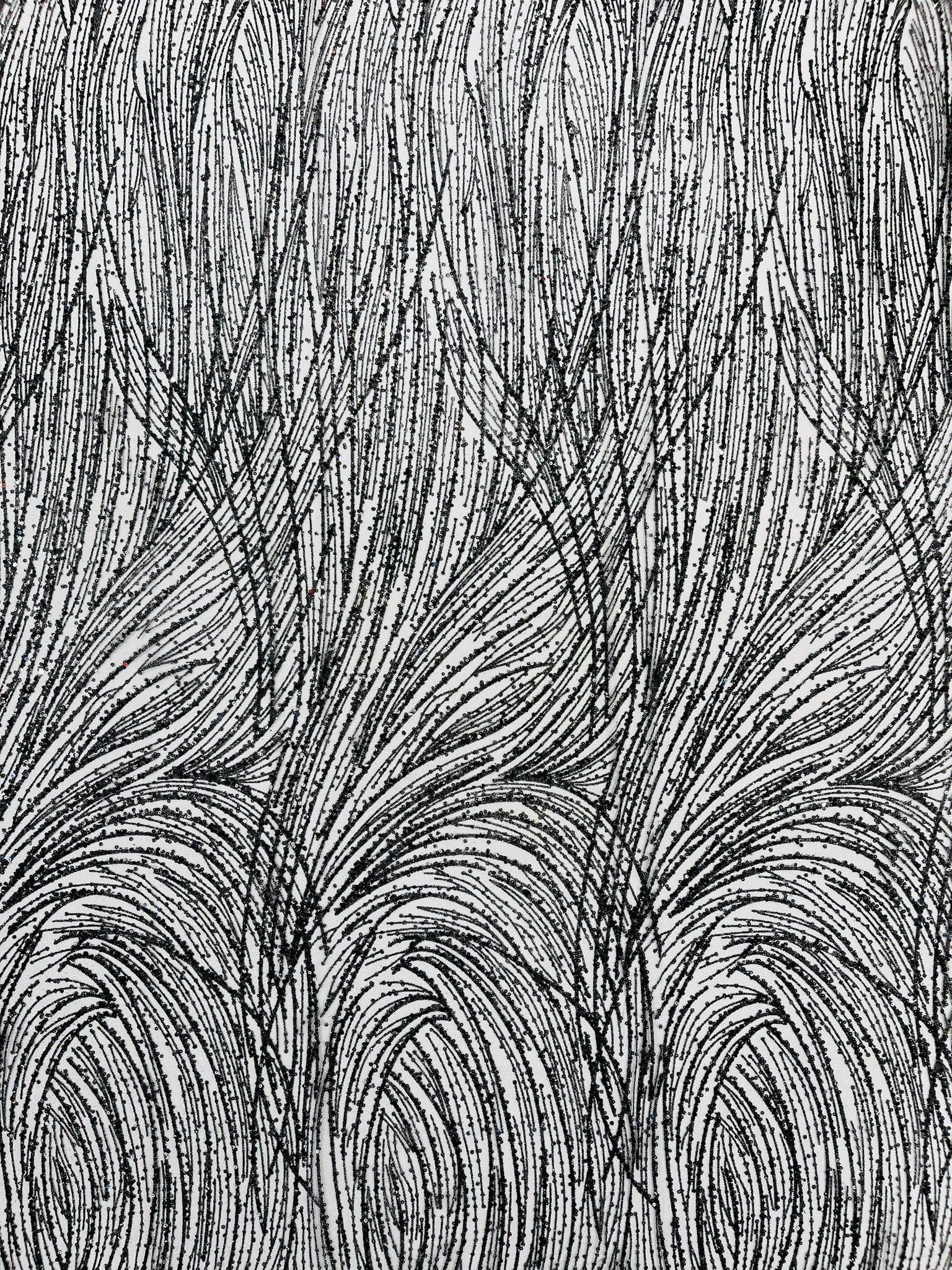 Fashion Glitter Design On A Mesh Lace Fabric| New Creations Fabric & Foam Inc. - New Creations Fabric & Foam Inc