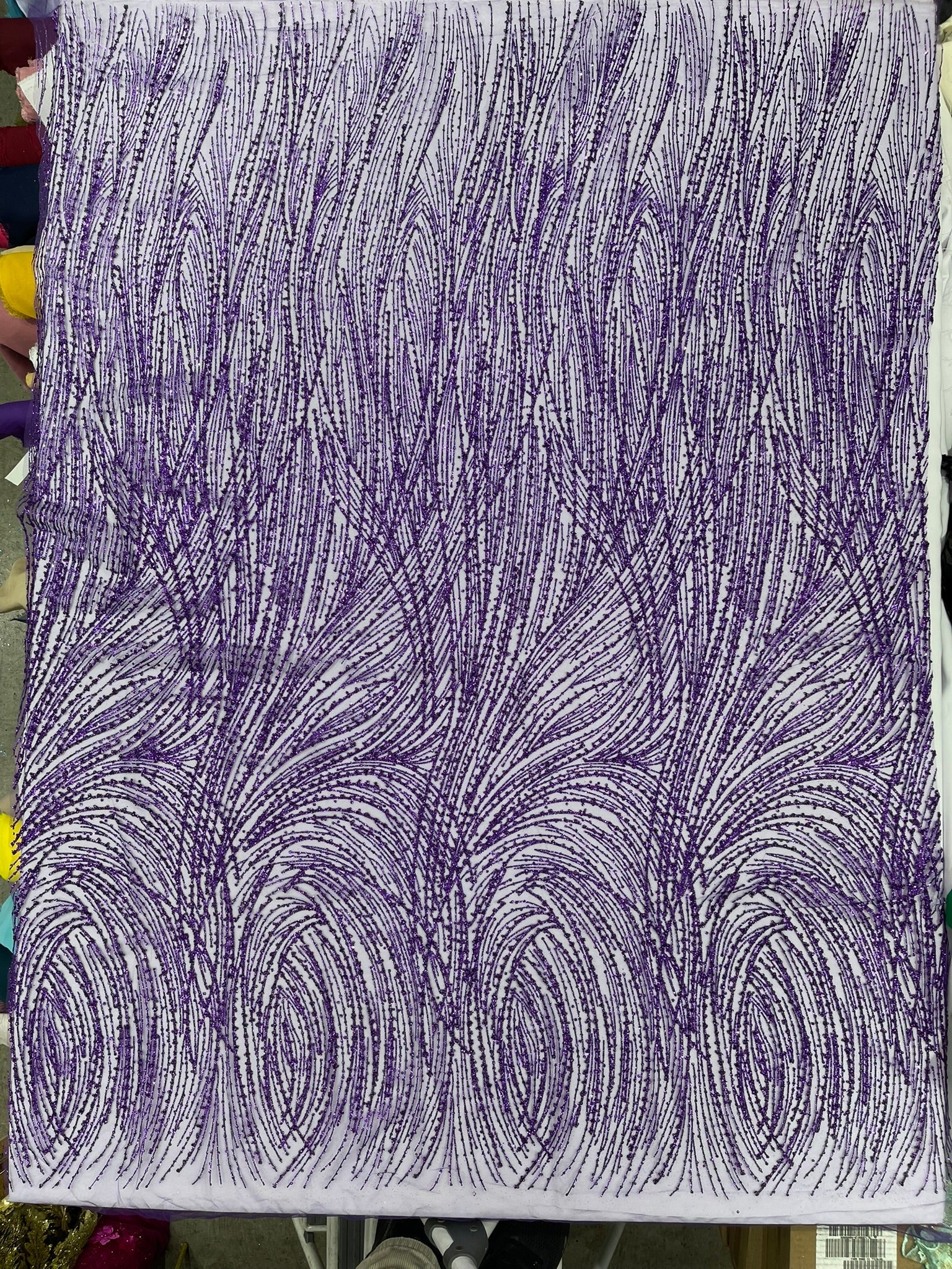 Fashion Glitter Design On A Mesh Lace Fabric| New Creations Fabric & Foam Inc. - New Creations Fabric & Foam Inc