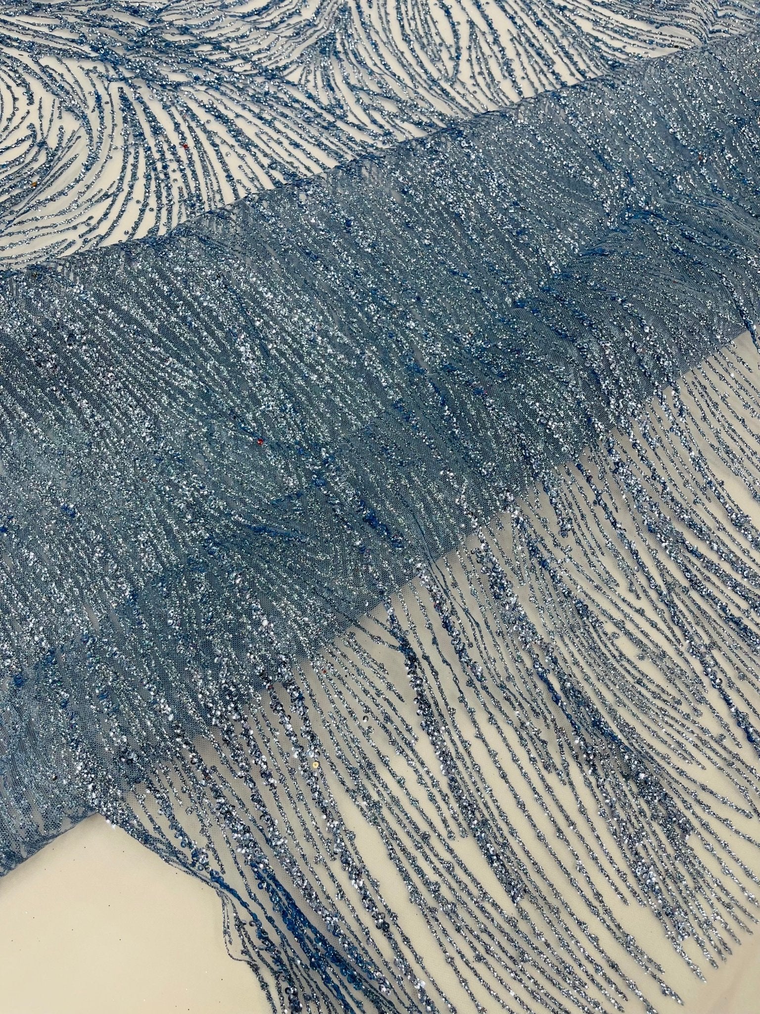 Fashion Glitter Design On A Mesh Lace Fabric| New Creations Fabric & Foam Inc. - New Creations Fabric & Foam Inc