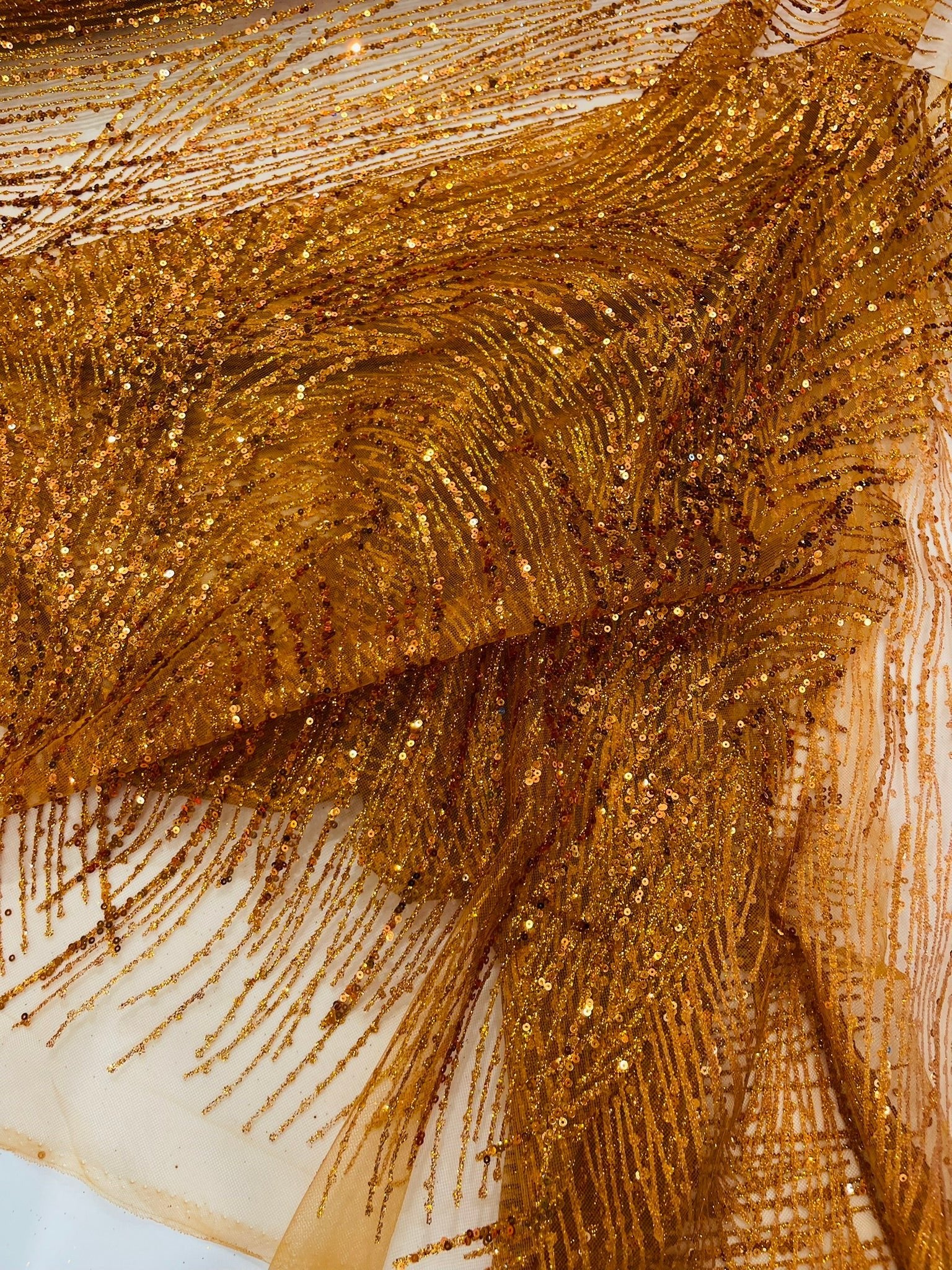 Fashion Glitter Design On A Mesh Lace Fabric| New Creations Fabric & Foam Inc. - New Creations Fabric & Foam Inc